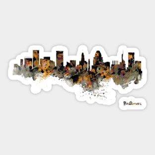 Baltimore Watercolor Skyline Sticker